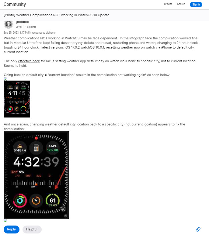 How to fix "unable to refresh Weather" on Apple Watch after watchOS 10 Update